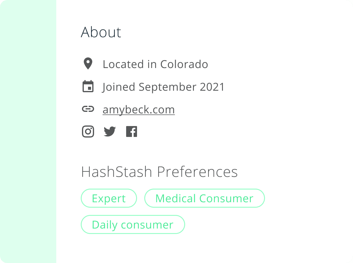 Link to your portfolio on your HashDash profile page